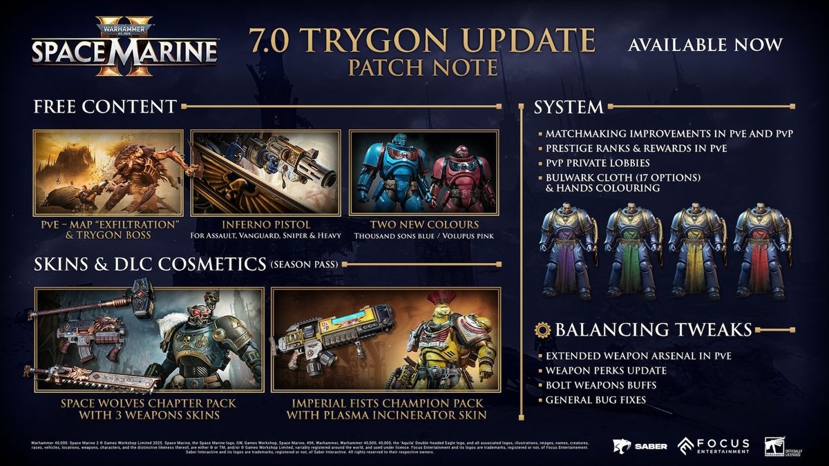 Warhammer 40K Space Marine 2 Trygon Güncellemesi Yayında! space marine