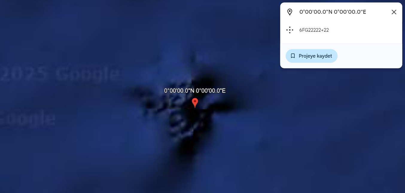 dunyanin 0 enlem ve 0 boylaminin kesistigi noktada ne var 0 gU5UUvPW