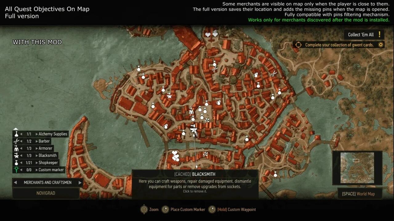 En İyi Witcher 3 Modları All Quest Objectives On Map