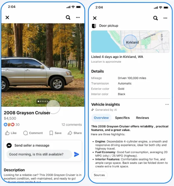 Facebook Marketplace’e Yapay Zeka Desteği Geldi Facebook Marketplace’e Yapay Zeka Desteği Geldi 1