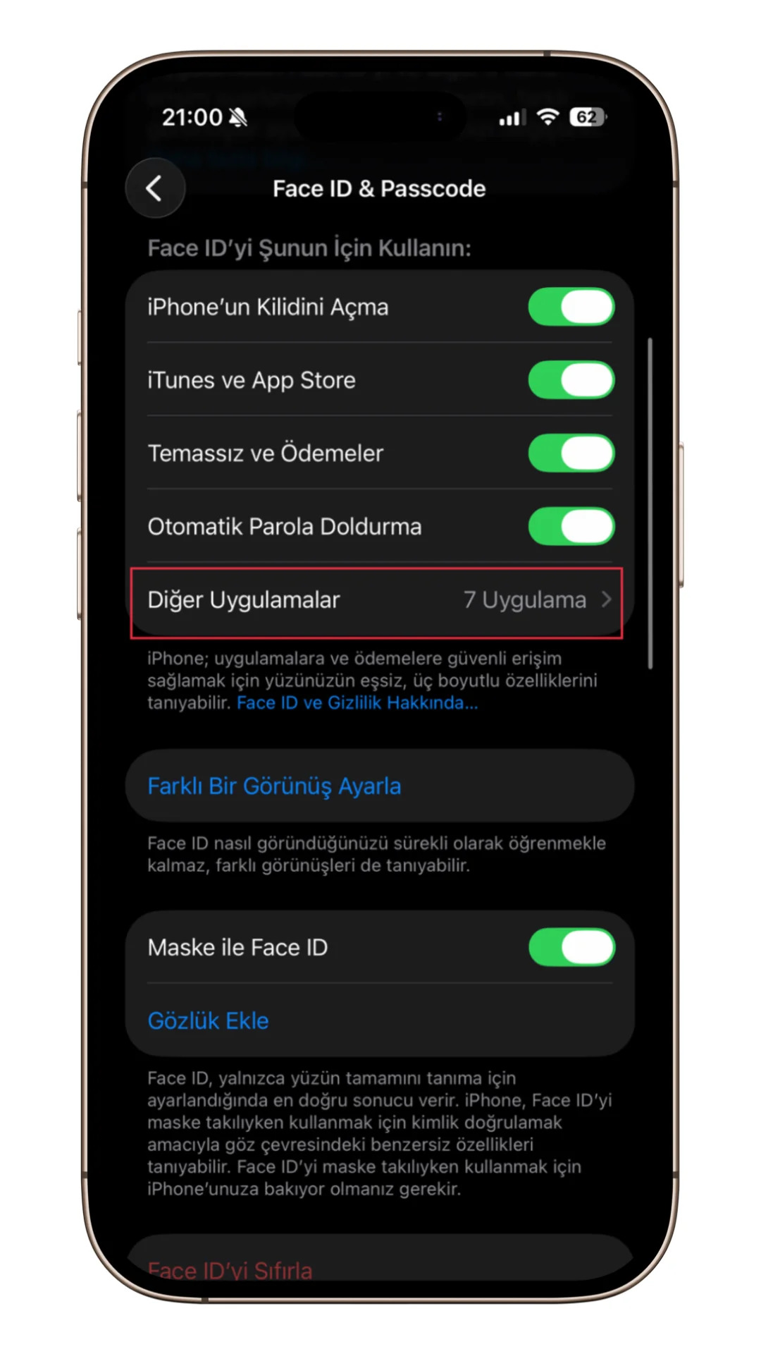 iPhone Face ID İzinlerini Kontrol Etme iPhone Face ID İzinlerini Kontrol Etme